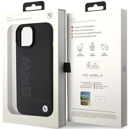 Hülle für Apple iPhone 15 Plus, BMW, Natural Hot Stamp, Schwarz