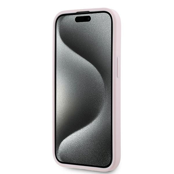 Hülle für Apple iPhone 15 Plus, Karl Lagerfeld, Diagonal Quilted Script, Rosa