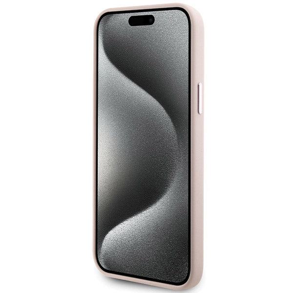 Hülle für Apple iPhone 15 Plus, Karl Lagerfeld, Silicone Choupette Metal, Rosa
