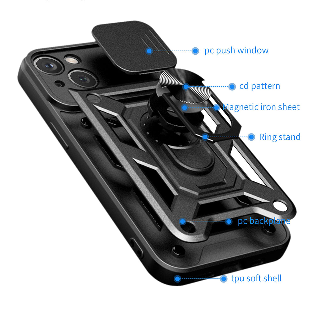 Hülle für Apple iPhone 15 Plus, Techsuit, CamShield, Blau
