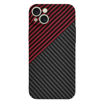 Hülle für Apple iPhone 15 Plus, Techsuit, Carbonite FiberShell, Schwarz Rot