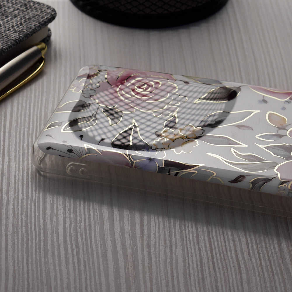 Hülle für Apple iPhone 15 Plus, Techsuit, Marble, Weiß