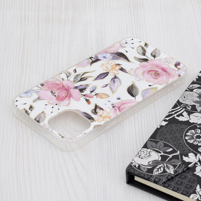 Hülle für Apple iPhone 15 Plus, Techsuit, Marble, Weiß
