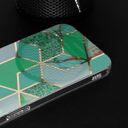 Hülle für Apple iPhone 15 Plus, Techsuit, Marble, Grün