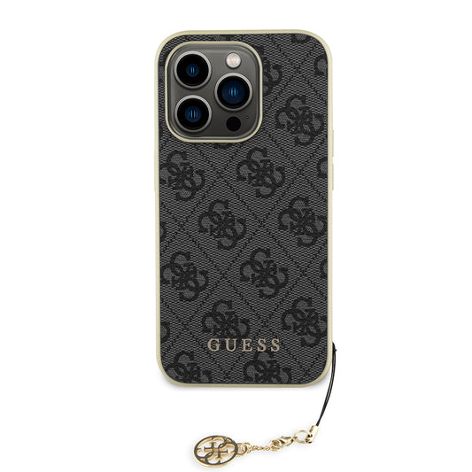 Hülle für Apple iPhone 15 Pro, Guess, 4G Charm, Grau