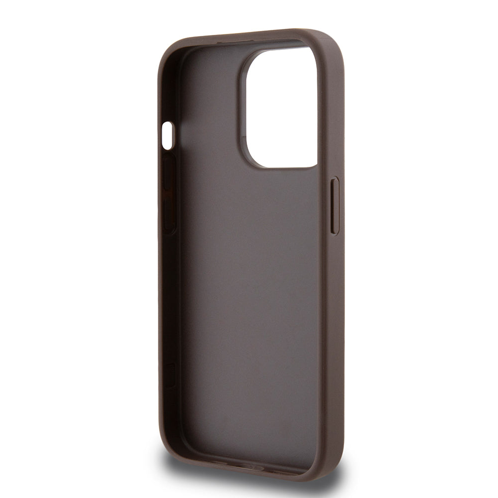 Hülle für Apple iPhone 15 Pro, Guess, 4G Stripe, Braun