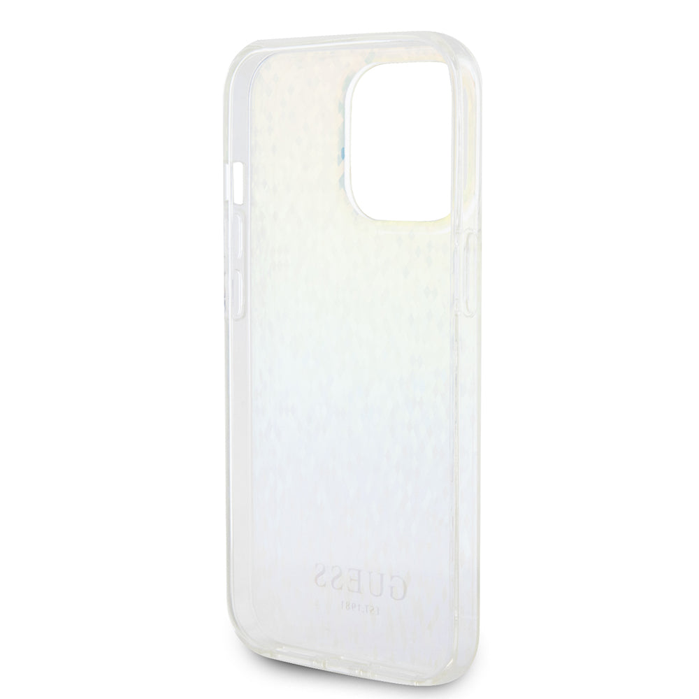 Hülle für Apple iPhone 15 Pro, Guess, IML Faceted Mirror Disco Iridescent, Mehrfarbig