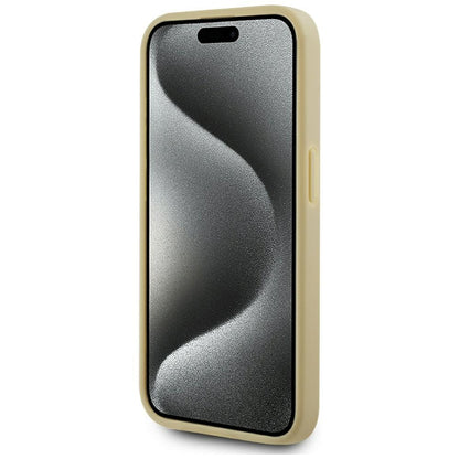 Hülle für Apple iPhone 15 Pro, Karl Lagerfeld, Metal Signature, Gold