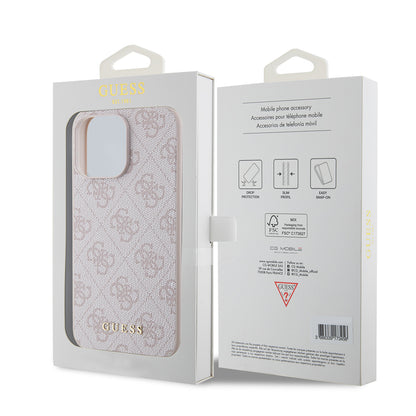 Case for Apple iPhone 15 Pro Max, Guess, 4G Metal Gold Logo, Pink