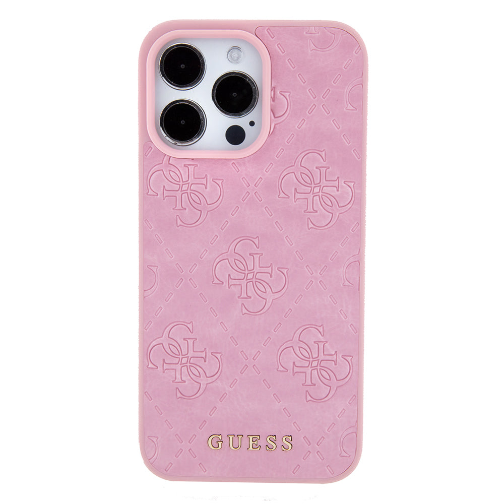 Case for Apple iPhone 15 Pro Max, Guess, 4G Stamped, Pink
