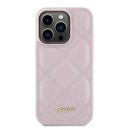 Hülle für Apple iPhone 15 Pro Max, Guess, Quilted Metal Logo, Rosa