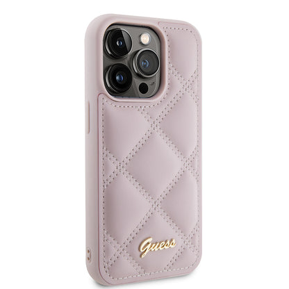 Hülle für Apple iPhone 15 Pro Max, Guess, Quilted Metal Logo, Rosa