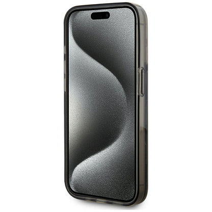 Hülle für Apple iPhone 15 Pro Max, Karl Lagerfeld, Liquid Glitter Monogram, Schwarz