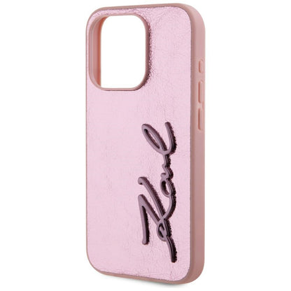 Case for Apple iPhone 15 Pro Max, Karl Lagerfeld, Metal Signature, Pink