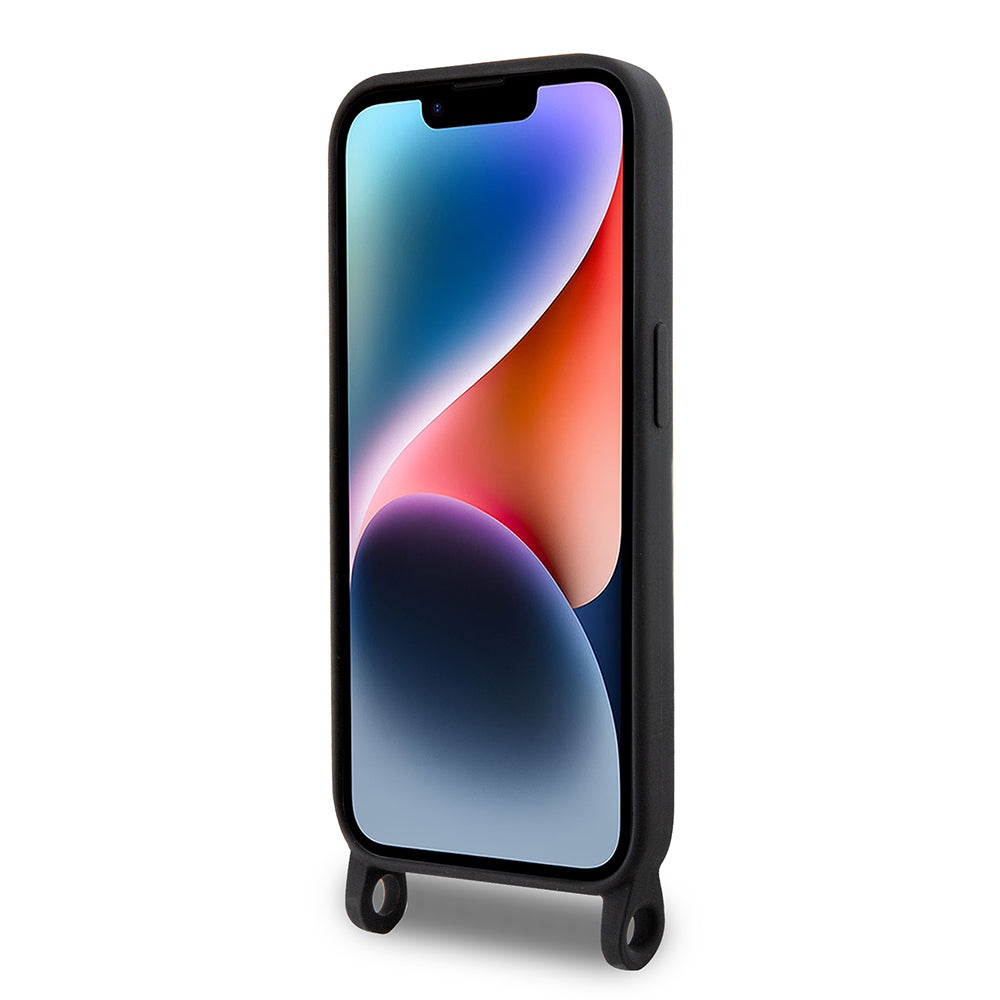 Hülle für Apple iPhone 15 Pro Max, Karl Lagerfeld, Silicone Crossbody Choupette, Schwarz