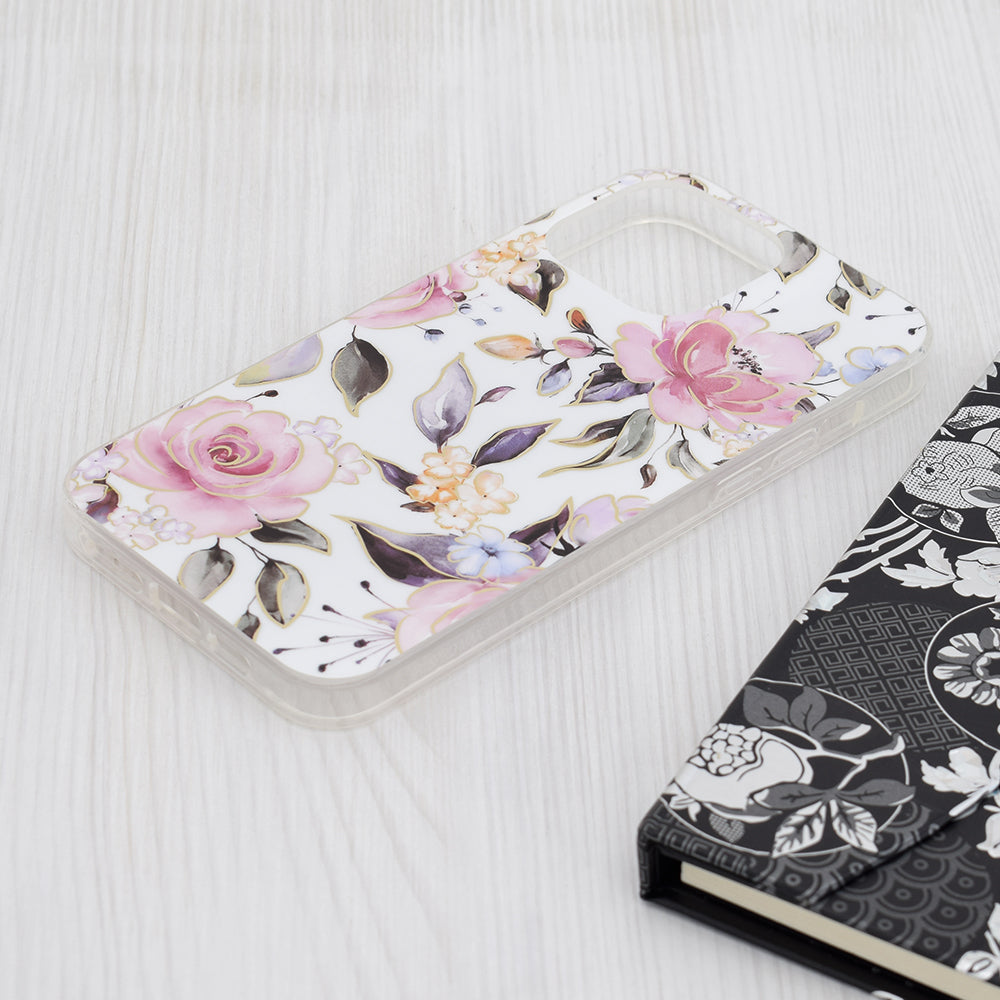 Hülle für Apple iPhone 15 Pro Max, Techsuit, Marble, Weiß