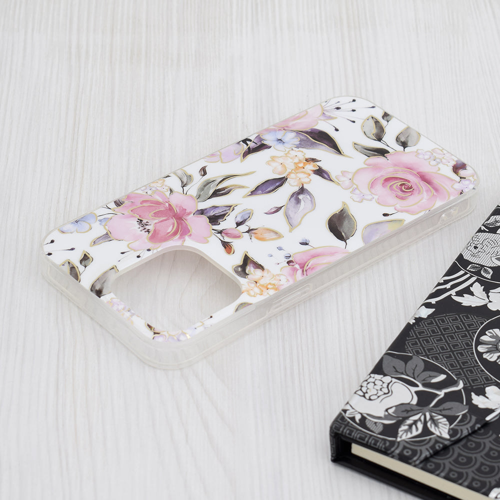 Hülle für Apple iPhone 15 Pro Max, Techsuit, Marble, Weiß