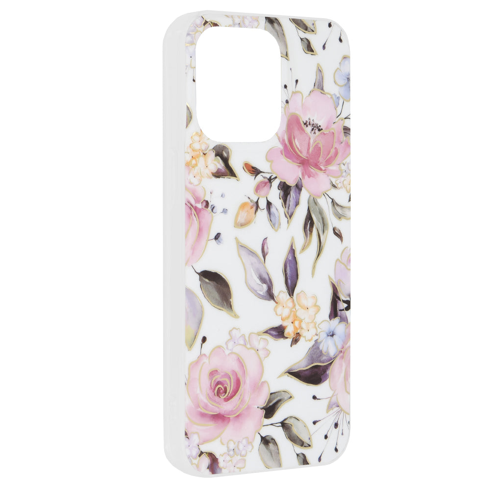 Hülle für Apple iPhone 15 Pro Max, Techsuit, Marble, Weiß