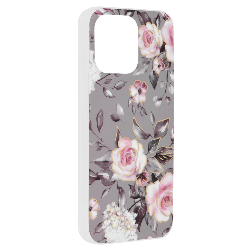 Hülle für Apple iPhone 15 Pro Max, Techsuit, Marble, Grau