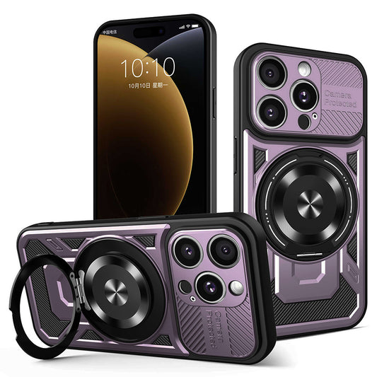 Hülle für Apple iPhone 15 Pro Max, Techsuit, RuggedCam, Lila
