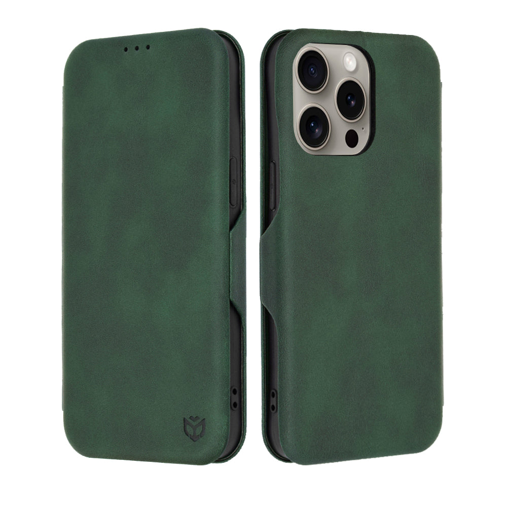 Hülle für Apple iPhone 15 Pro Max, Techsuit, Safe Wallet Plus, Grün