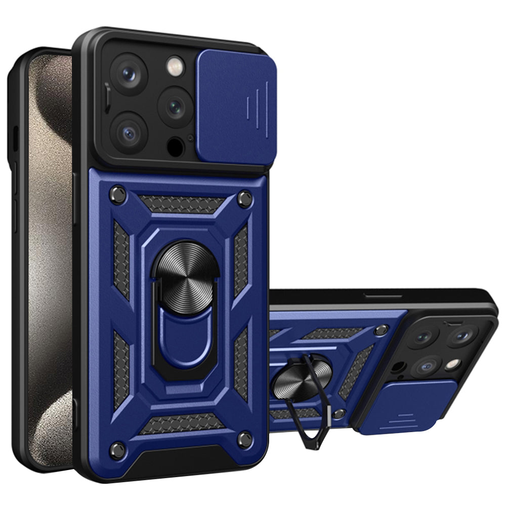 Hülle für Apple iPhone 15 Pro, Techsuit, CamShield, Blau