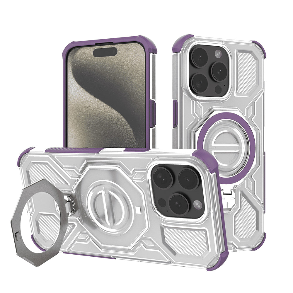Hülle für Apple iPhone 15 Pro, Techsuit, Carbon Shield Pro, Lila