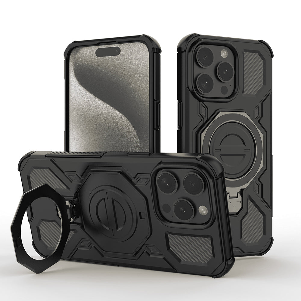Hülle für Apple iPhone 15 Pro, Techsuit, Carbon Shield Pro, Schwarz