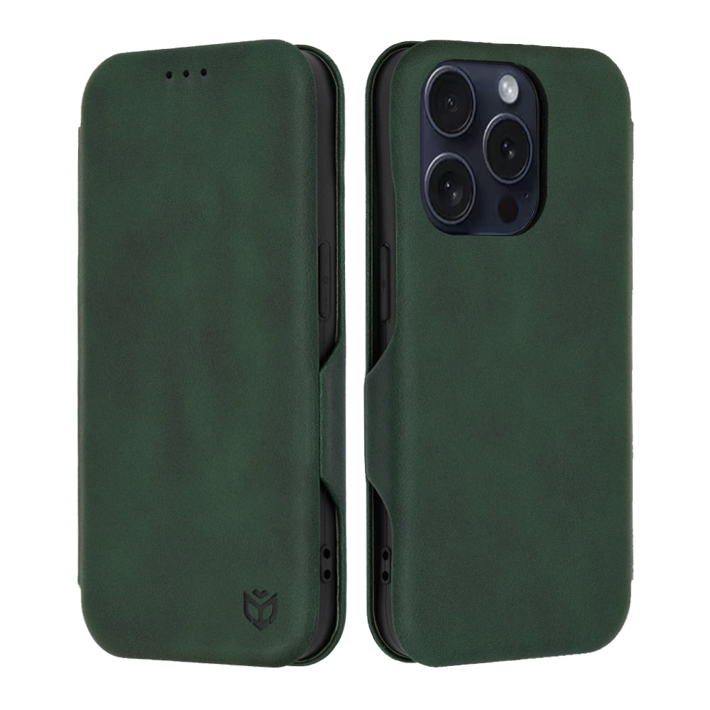 Hülle für Apple iPhone 15 Pro, Techsuit, Safe Wallet Plus, Grün