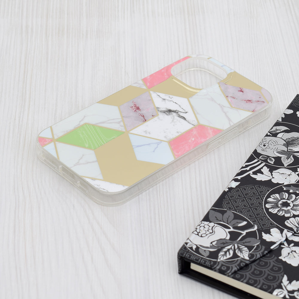 Case for Apple iPhone 15, Techsuit, Marble, Purple
