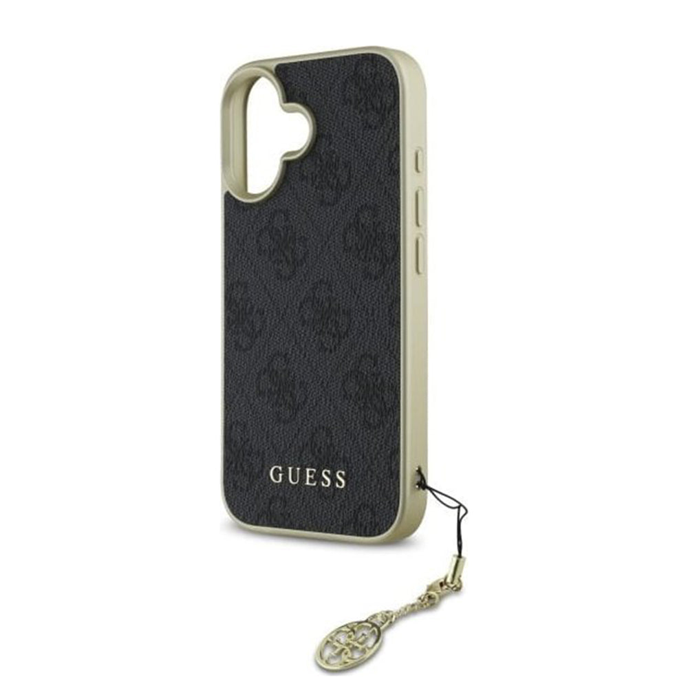 Case for Apple iPhone 16, Guess, 4G Charm, Black