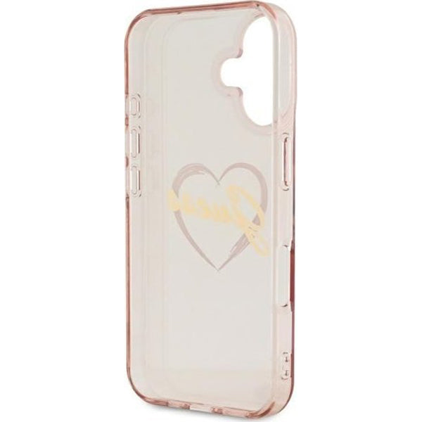 Case for Apple iPhone 16, Guess, IML Heart, Pink