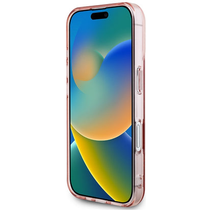 Hülle für Apple iPhone 16, Karl Lagerfeld, IML Rhinestones Pink Logo, Rosa