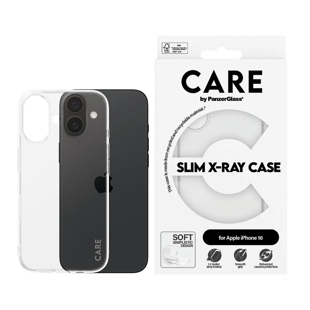 Hülle für Apple iPhone 16, PanzerGlass, Care Fashionable, Transparent