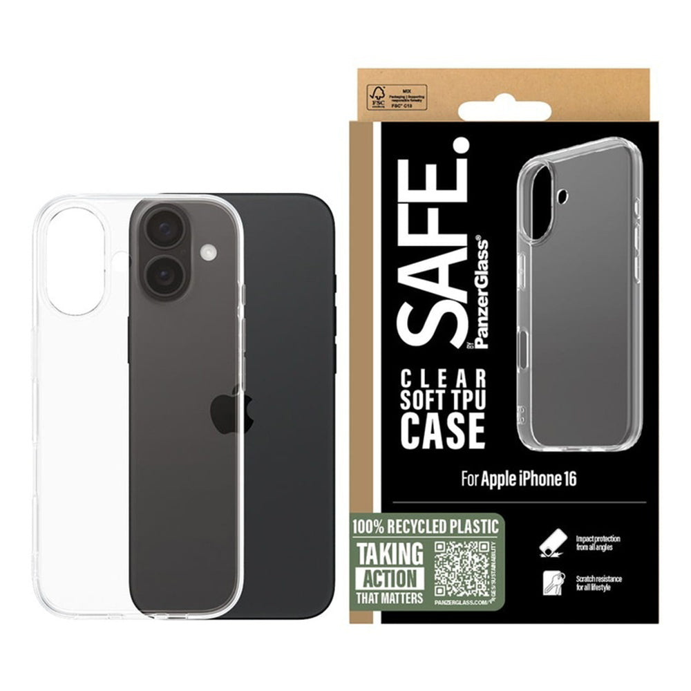 Hülle für Apple iPhone 16, PanzerGlass, Safe., Transparent