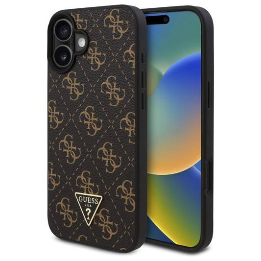 Case for Apple iPhone 16 Plus, Guess, 4G Triangle Logo, Black