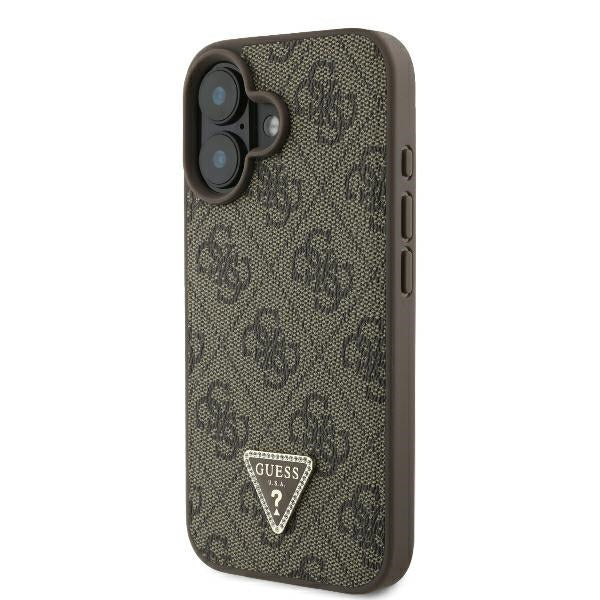 Hülle für Apple iPhone 16 Plus, Guess, 4G Triangle Strass, Braun