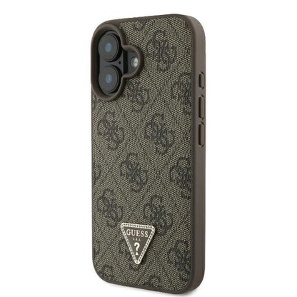 Hülle für Apple iPhone 16 Plus, Guess, 4G Triangle Strass, Braun