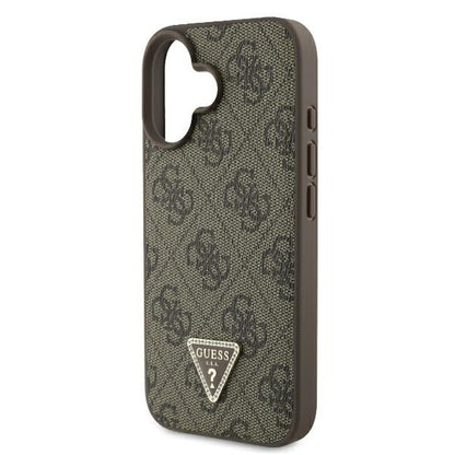 Hülle für Apple iPhone 16 Plus, Guess, 4G Triangle Strass, Braun