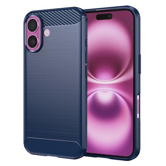Hülle für Apple iPhone 16 Plus, Techsuit, Carbon, Blau