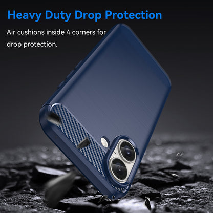 Hülle für Apple iPhone 16 Plus, Techsuit, Carbon, Blau