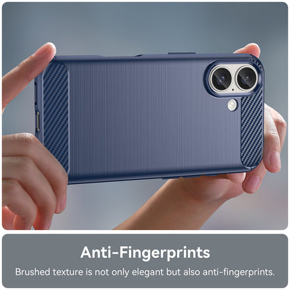 Hülle für Apple iPhone 16 Plus, Techsuit, Carbon, Blau