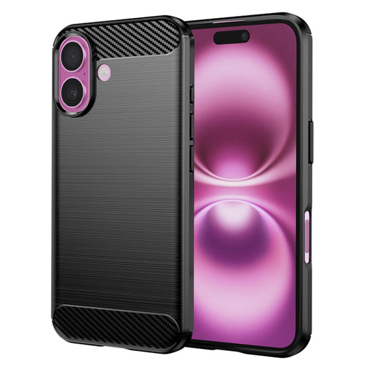 Hülle für Apple iPhone 16 Plus, Techsuit, Carbon, Schwarz