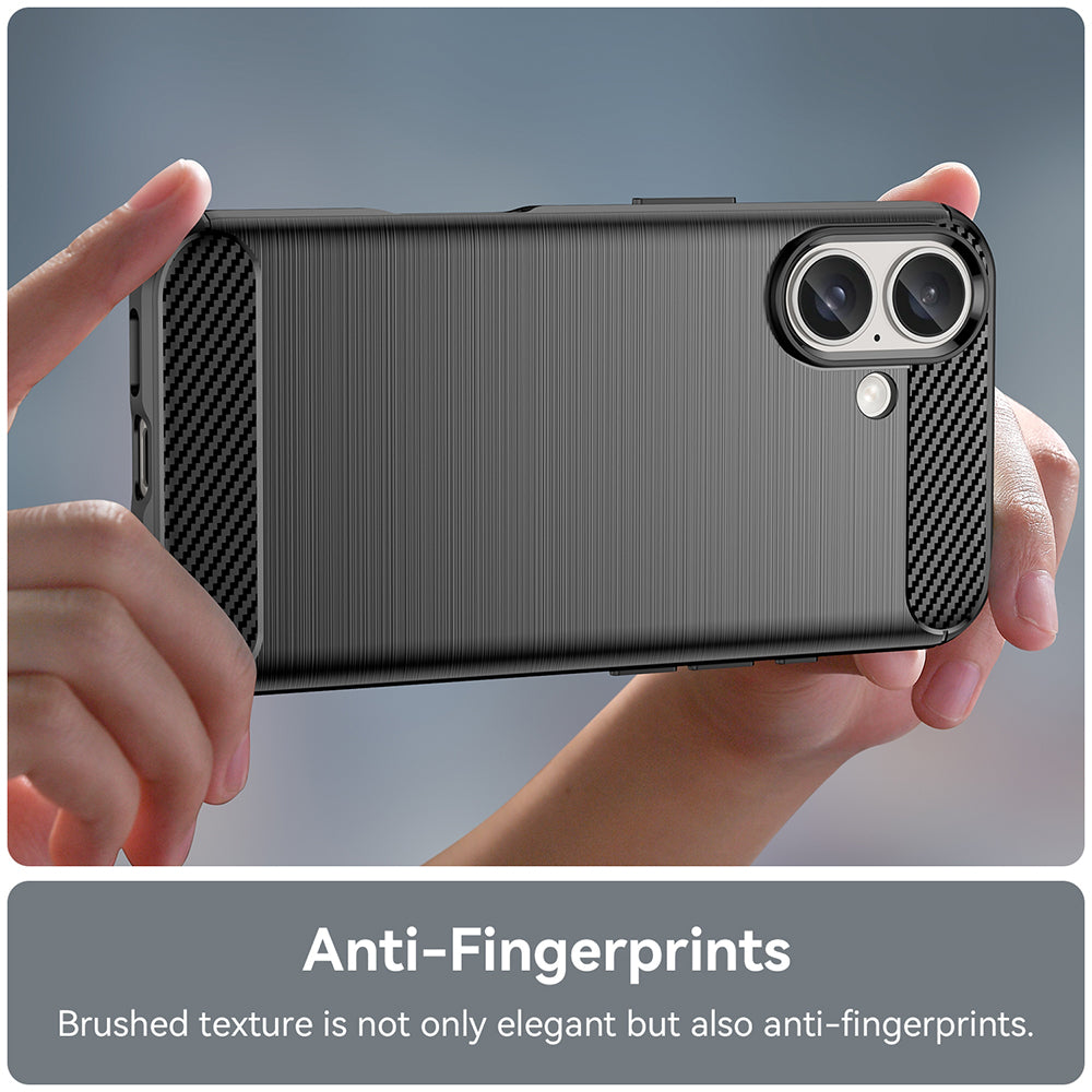 Hülle für Apple iPhone 16 Plus, Techsuit, Carbon, Schwarz