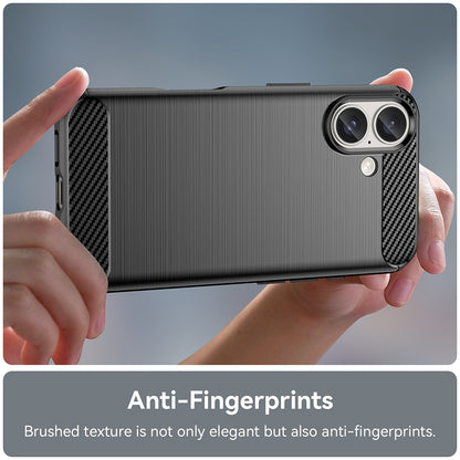 Hülle für Apple iPhone 16 Plus, Techsuit, Carbon, Schwarz