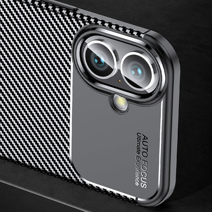Hülle für Apple iPhone 16 Plus, Techsuit, CarbonFiber, Schwarz