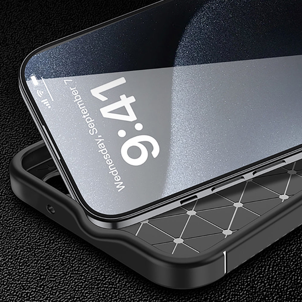 Hülle für Apple iPhone 16 Plus, Techsuit, CarbonFiber, Schwarz