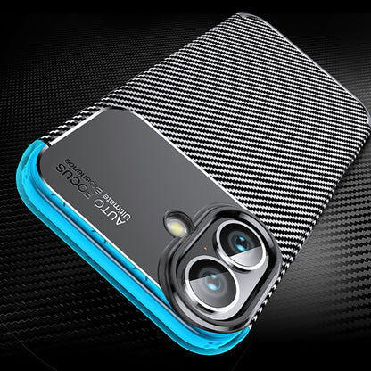 Hülle für Apple iPhone 16 Plus, Techsuit, CarbonFiber, Schwarz