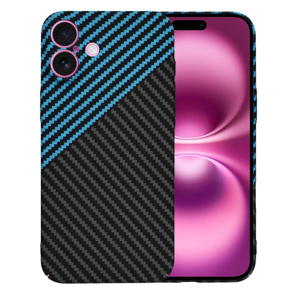 Case for Apple iPhone 16 Plus, Techsuit, Carbonite FiberShell, Black Blue