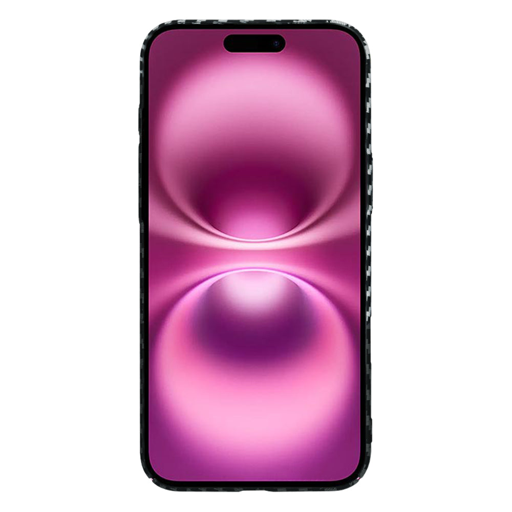 Hülle für Apple iPhone 16 Plus, Techsuit, Carbonite FiberShell, Schwarz Grau